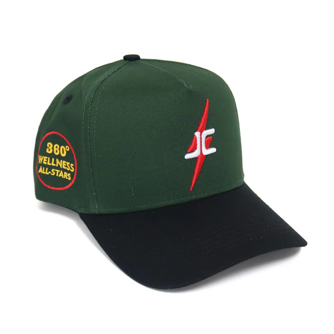 360° Wellness All-Star 5-panel Crown - Forest Green & Black